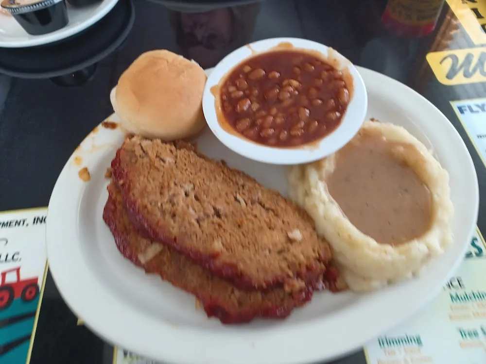 Meatloaf Baked Beans Mashed Potatoes